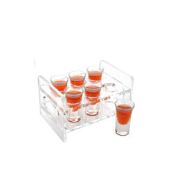 Khay đựng ly shot mica - 6 lỗ (N0351)