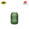 Lọ hoa thuỷ tinh dáng cổ cao sọc (Xanh rêu) - 11x22x15cm